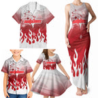 Personalized Dolphins Family Matching Tank Maxi Dress and Hawaiian Shirt Y2K Grunge Aesthetic With Cyber Flames and Starburst Graphics