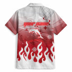 Personalized Dolphins Hawaiian Shirt Y2K Grunge Aesthetic With Cyber Flames and Starburst Graphics