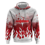 Personalized Dolphins Hoodie Y2K Grunge Aesthetic With Cyber Flames and Starburst Graphics
