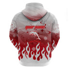 Personalized Dolphins Hoodie Y2K Grunge Aesthetic With Cyber Flames and Starburst Graphics