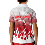 Personalized Dolphins Kid Polo Shirt Y2K Grunge Aesthetic With Cyber Flames and Starburst Graphics