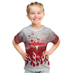 Personalized Dolphins Kid T Shirt Y2K Grunge Aesthetic With Cyber Flames and Starburst Graphics