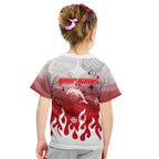 Personalized Dolphins Kid T Shirt Y2K Grunge Aesthetic With Cyber Flames and Starburst Graphics