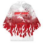 Personalized Dolphins Kimono Y2K Grunge Aesthetic With Cyber Flames and Starburst Graphics