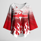 Personalized Dolphins Kimono Sleeve Blouse Y2K Grunge Aesthetic With Cyber Flames and Starburst Graphics