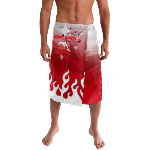 Personalized Dolphins Lavalava Y2K Grunge Aesthetic With Cyber Flames and Starburst Graphics