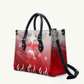 Personalized Dolphins Leather Bag Y2K Grunge Aesthetic With Cyber Flames and Starburst Graphics