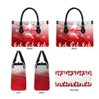 Personalized Dolphins Leather Bag Y2K Grunge Aesthetic With Cyber Flames and Starburst Graphics