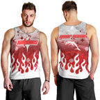 Personalized Dolphins Men Tank Top Y2K Grunge Aesthetic With Cyber Flames and Starburst Graphics