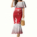 Personalized Dolphins Mermaid Dress Y2K Grunge Aesthetic With Cyber Flames and Starburst Graphics