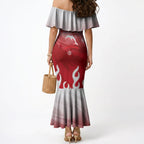 Personalized Dolphins Mermaid Dress Y2K Grunge Aesthetic With Cyber Flames and Starburst Graphics