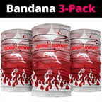 Personalized Dolphins Neck Gaiter Y2K Grunge Aesthetic With Cyber Flames and Starburst Graphics