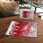 Personalized Dolphins Puzzle Y2K Grunge Aesthetic With Cyber Flames and Starburst Graphics
