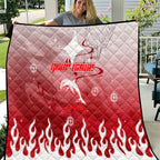 Personalized Dolphins Quilt Y2K Grunge Aesthetic With Cyber Flames and Starburst Graphics