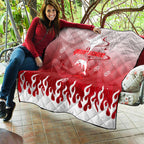 Personalized Dolphins Quilt Y2K Grunge Aesthetic With Cyber Flames and Starburst Graphics