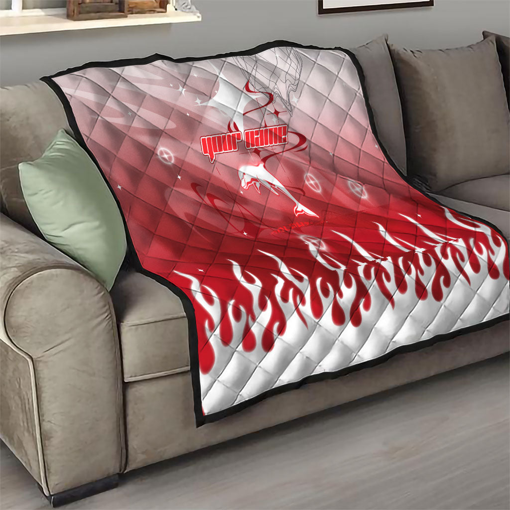 Personalized Dolphins Quilt Y2K Grunge Aesthetic With Cyber Flames and Starburst Graphics