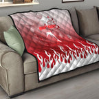 Personalized Dolphins Quilt Y2K Grunge Aesthetic With Cyber Flames and Starburst Graphics