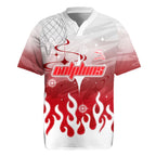 Personalized Dolphins Rugby Jersey Y2K Grunge Aesthetic With Cyber Flames and Starburst Graphics