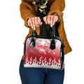 Personalized Dolphins Shoulder Handbag Y2K Grunge Aesthetic With Cyber Flames and Starburst Graphics