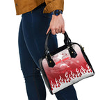 Personalized Dolphins Shoulder Handbag Y2K Grunge Aesthetic With Cyber Flames and Starburst Graphics