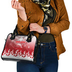 Personalized Dolphins Shoulder Handbag Y2K Grunge Aesthetic With Cyber Flames and Starburst Graphics