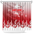 Personalized Dolphins Shower Curtain Y2K Grunge Aesthetic With Cyber Flames and Starburst Graphics