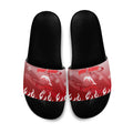 Personalized Dolphins Slide Sandals Y2K Grunge Aesthetic With Cyber Flames and Starburst Graphics