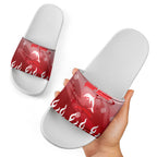 Personalized Dolphins Slide Sandals Y2K Grunge Aesthetic With Cyber Flames and Starburst Graphics