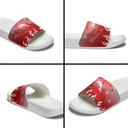 Personalized Dolphins Slide Sandals Y2K Grunge Aesthetic With Cyber Flames and Starburst Graphics