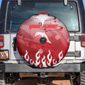 Personalized Dolphins Spare Tire Cover Y2K Grunge Aesthetic With Cyber Flames and Starburst Graphics