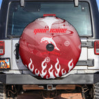 Personalized Dolphins Spare Tire Cover Y2K Grunge Aesthetic With Cyber Flames and Starburst Graphics