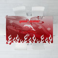 Personalized Dolphins Tablecloth Y2K Grunge Aesthetic With Cyber Flames and Starburst Graphics