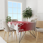 Personalized Dolphins Tablecloth Y2K Grunge Aesthetic With Cyber Flames and Starburst Graphics