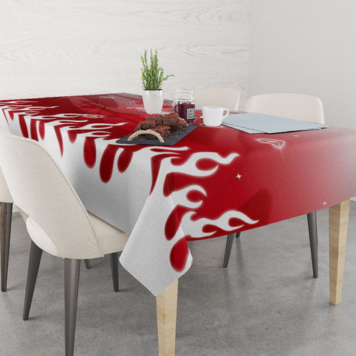 Personalized Dolphins Tablecloth Y2K Grunge Aesthetic With Cyber Flames and Starburst Graphics