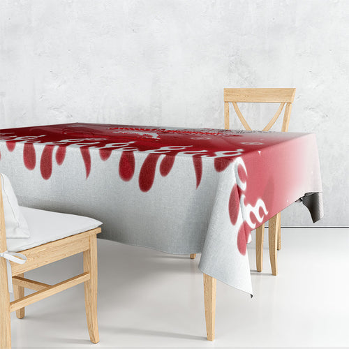 Personalized Dolphins Tablecloth Y2K Grunge Aesthetic With Cyber Flames and Starburst Graphics