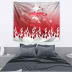 Personalized Dolphins Tapestry Y2K Grunge Aesthetic With Cyber Flames and Starburst Graphics