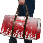 Personalized Dolphins Travel Bag Y2K Grunge Aesthetic With Cyber Flames and Starburst Graphics