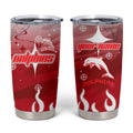 Personalized Dolphins Tumbler Cup Y2K Grunge Aesthetic With Cyber Flames and Starburst Graphics