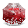 Personalized Dolphins Umbrella Y2K Grunge Aesthetic With Cyber Flames and Starburst Graphics