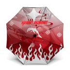 Personalized Dolphins Umbrella Y2K Grunge Aesthetic With Cyber Flames and Starburst Graphics