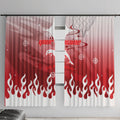 Personalized Dolphins Window Curtain Y2K Grunge Aesthetic With Cyber Flames and Starburst Graphics
