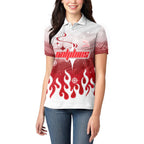 Personalized Dolphins Women Polo Shirt Y2K Grunge Aesthetic With Cyber Flames and Starburst Graphics