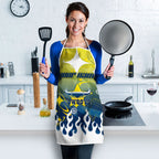 Personalized North Queensland Cowboys Apron Y2K Grunge Aesthetic With Cyber Flames and Starburst Graphics