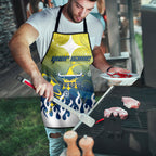 Personalized North Queensland Cowboys Apron Y2K Grunge Aesthetic With Cyber Flames and Starburst Graphics