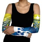 Personalized North Queensland Cowboys Arm Sleeves Y2K Grunge Aesthetic With Cyber Flames and Starburst Graphics