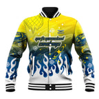 Personalized North Queensland Cowboys Baseball Jacket Y2K Grunge Aesthetic With Cyber Flames and Starburst Graphics