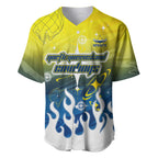 Personalized North Queensland Cowboys Baseball Jersey Y2K Grunge Aesthetic With Cyber Flames and Starburst Graphics