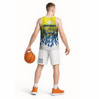 Personalized North Queensland Cowboys Basketball Jersey Y2K Grunge Aesthetic With Cyber Flames and Starburst Graphics