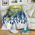 Personalized North Queensland Cowboys Blanket Y2K Grunge Aesthetic With Cyber Flames and Starburst Graphics
