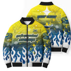 Personalized North Queensland Cowboys Bomber Puffer Jacket Y2K Grunge Aesthetic With Cyber Flames and Starburst Graphics